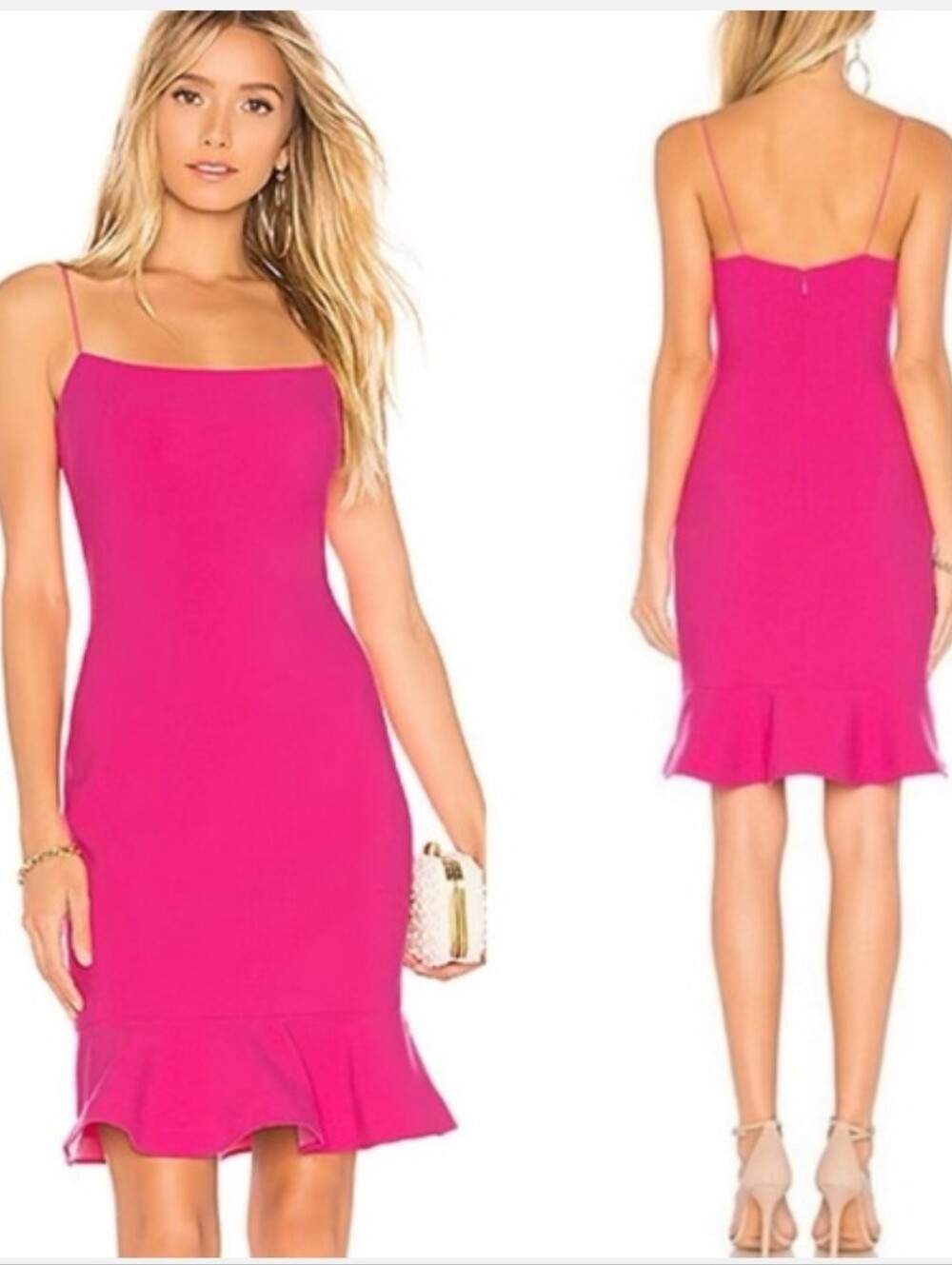 Likely × Revolve Banks Fuchsia Spaghetti Strap Dress